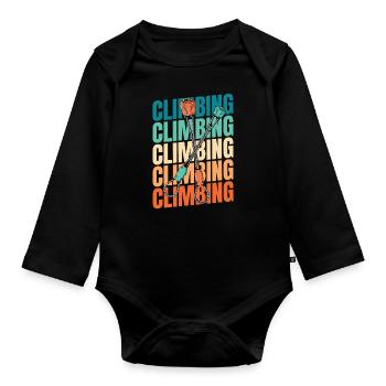 Klettern Kletterer - Baby Bio-Langarm-Body - Schwarz - Vorne