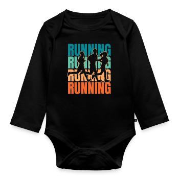 Xc Runner Course de cross-country - Body Bébé bio manches longues - noir - Devant