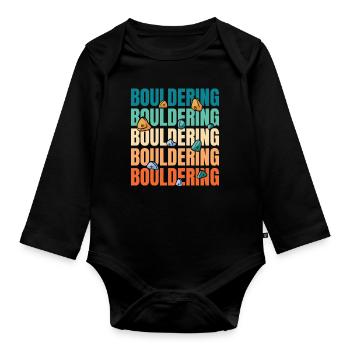 Bouldern Bouldering - Baby Bio-Langarm-Body - Schwarz - Vorne