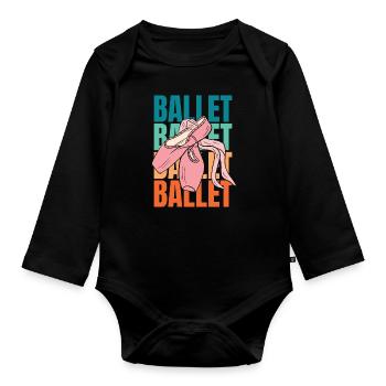 Ballet Balerina - Baby Bio-Langarm-Body - Schwarz - Vorne
