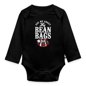 Joueur de sac de haricots de l’équipe Cornhole - Body Bébé bio manches longues - noir - Devant