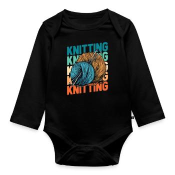Knit - Organic Longsleeve Baby Bodysuit - black - Front