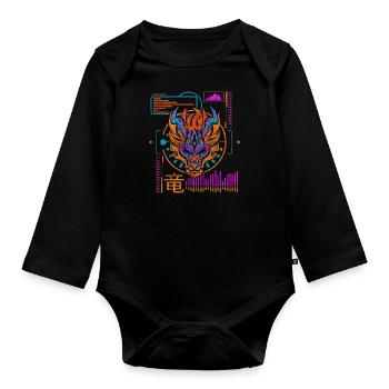Zukunft Stilart Technik Gaming - Baby Bio-Langarm-Body - Schwarz - Vorne