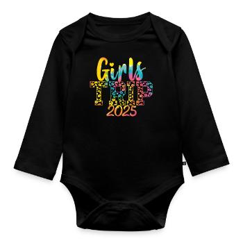 Week-end Filles Femmes Filles Voyage 2025 - Body Bébé bio manches longues - noir - Devant