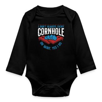 Joueur de sac de haricots de l’équipe Cornhole - Body Bébé bio manches longues - noir - Devant
