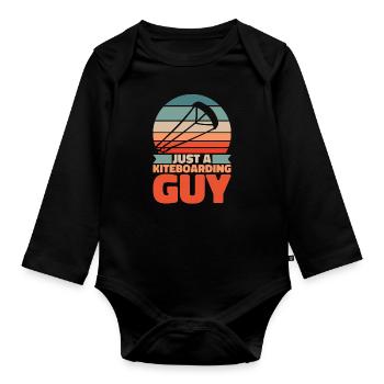 Kitesurfer Kitesurfing Kiting Kitesurfing - Organic Longsleeve Baby Bodysuit - black - Front