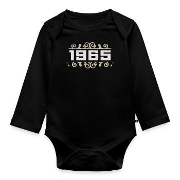 Millésime 1965 Rétro Anniversaire 1965 Millésime 1965 - Body Bébé bio manches longues - noir - Devant