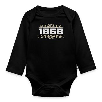 Jahrgang 1968 Retro Geburtstag 1968 Vintage 1968 - Baby Bio-Langarm-Body - Schwarz - Vorne
