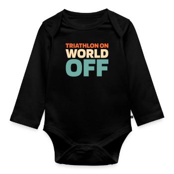 Triathlon Triathlète Triathlon On World Off - Body Bébé bio manches longues - noir - Devant