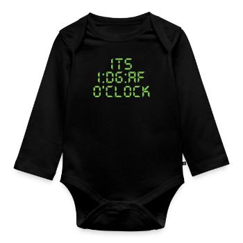 Schwarzer Humor Witzig Es Ist Mir Scheißegal - Baby Bio-Langarm-Body - Schwarz - Vorne