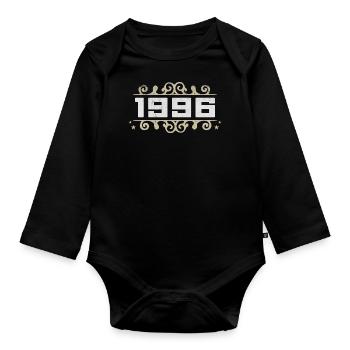Millésime 1996 Rétro Anniversaire 1996 Millésime 1996 - Body Bébé bio manches longues - noir - Devant
