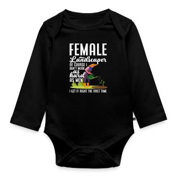 Landschaftsgärtner Frau - Baby Bio-Langarm-Body - Schwarz - Vorne