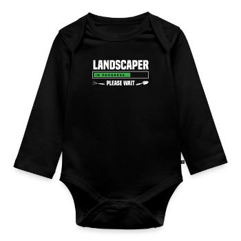 Landschaftsgärtner In Ausbildung - Baby Bio-Langarm-Body - Schwarz - Vorne