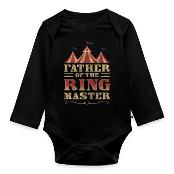 Circus Tent Music Monkeys Idiots - Organic Longsleeve Baby Bodysuit - black - Front