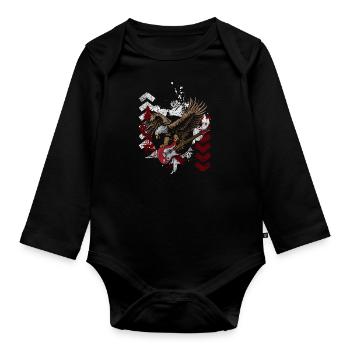 Tattoo Motif Skull - Organic Longsleeve Baby Bodysuit - black - Front
