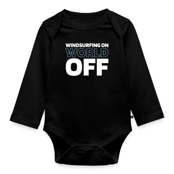 Windsurfen Windsurfer Windsurfing On World Off - Organic Longsleeve Baby Bodysuit - black - Front