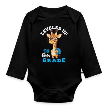 Mis à niveau en 6e année - Girafe drôle - Body Bébé bio manches longues - noir - Devant