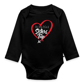Le week-end des sœurs Oh Sip Its A Sisters Trip - Body Bébé bio manches longues - noir - Devant