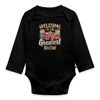 Circus Tent Director Idiots - Organic Longsleeve Baby Bodysuit - black - Front