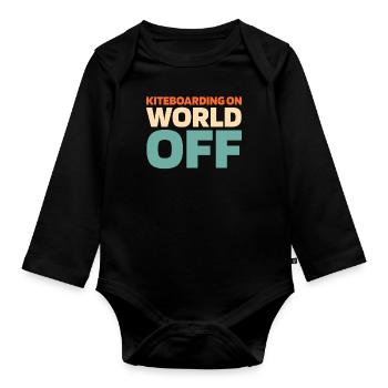Kitesurfer Kitesurfing Kiting Kitesurfing - Organic Longsleeve Baby Bodysuit - black - Front