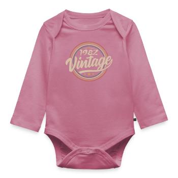 1982 Vintage 1982 Birthday Gift - Retro Style 1982 - Body Bébé bio manches longues - mauve - Devant