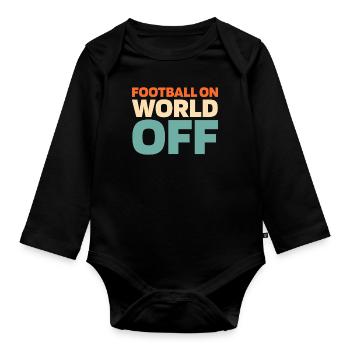 American Football Football On World Off - Baby Bio-Langarm-Body - Schwarz - Vorne
