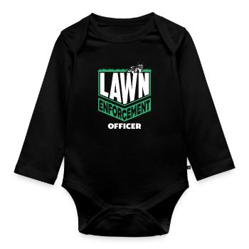 Landschaftsgärtner Rasen Polizist - Baby Bio-Langarm-Body - Schwarz - Vorne