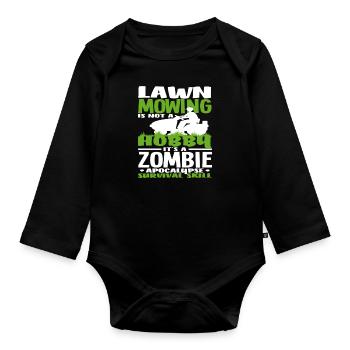 Landschaftsgärtner Rasen Mähen Zombie - Baby Bio-Langarm-Body - Schwarz - Vorne