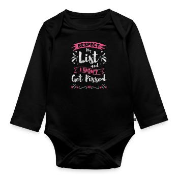 Shopping Fashion Shopping Queen - Organic Longsleeve Baby Bodysuit - black - Front