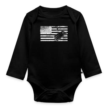 Joueur de sac de haricots de l’équipe Cornhole - Body Bébé bio manches longues - noir - Devant