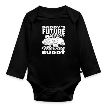 Landschaftsgärtner Papa Kind Junge - Baby Bio-Langarm-Body - Schwarz - Vorne
