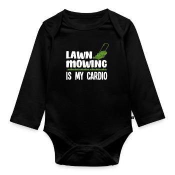 Landschaftsgärtner Rasen Mähen - Baby Bio-Langarm-Body - Schwarz - Vorne