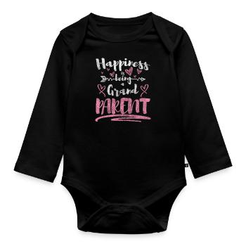 Oma Nachwuchs Liebe Großmutter - Baby Bio-Langarm-Body - Schwarz - Vorne