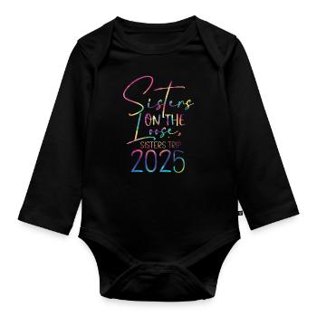 Sisters on the Run Sisters' Trip 2025 - Organic Longsleeve Baby Bodysuit - black - Front