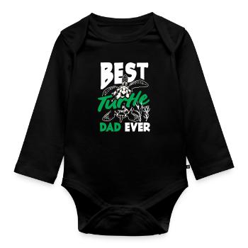 Tortue Tortue Mer Cadeau - Body Bébé bio manches longues - noir - Devant