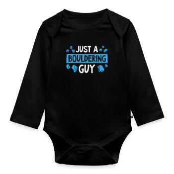 Bouldern Bouldering Just A Bouldering Guy - Baby Bio-Langarm-Body - Schwarz - Vorne
