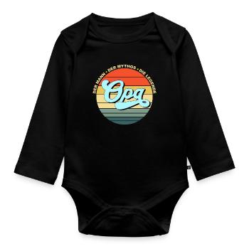 Opa, der Mann, die Mythos, die Legende - Baby Bio-Langarm-Body - Schwarz - Vorne