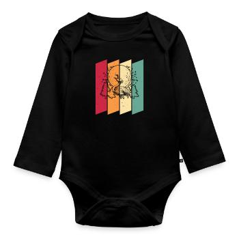 Flamingo Moon Howling - Organic Longsleeve Baby Bodysuit - black - Front