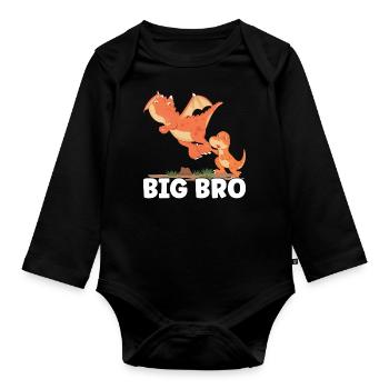 Großer Bruder - Baby Bio-Langarm-Body - Schwarz - Vorne
