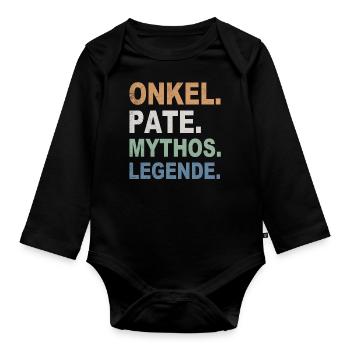 Onkel Pate Mythos Legende - Baby Bio-Langarm-Body - Schwarz - Vorne