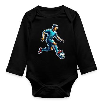 Soccer Soccer Players - Organic Longsleeve Baby Bodysuit - black - Front