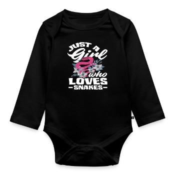 Schlange Mädchen Frauen - Baby Bio-Langarm-Body - Schwarz - Vorne