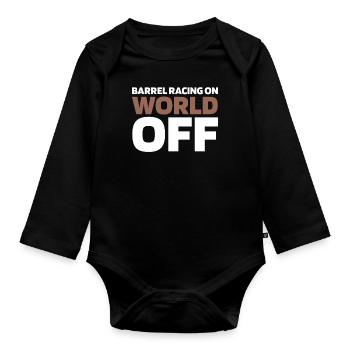 Fassrennen Westernreiten Barrel Racing - Baby Bio-Langarm-Body - Schwarz - Vorne