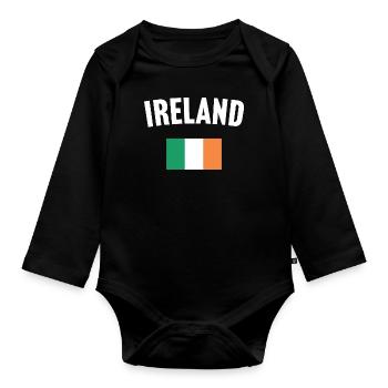 Drapeau de l’Irlande - Body Bébé bio manches longues - noir - Devant