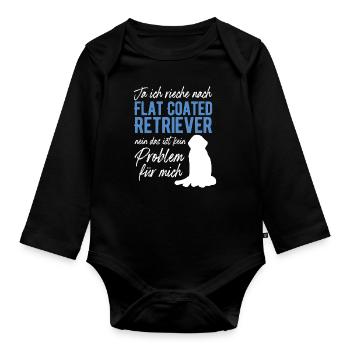 Oui, je sens le Flat Coated Retriever - Body Bébé bio manches longues - noir - Devant