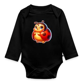 Marienkäfer - Baby Bio-Langarm-Body - Schwarz - Vorne