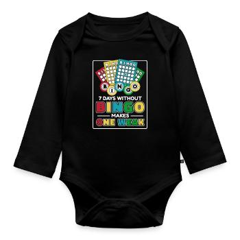 7 jours sans bingo rendent un suiveur faible - Body Bébé bio manches longues - noir - Devant