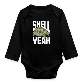 Tortue Tortue Mer Cadeau - Body Bébé bio manches longues - noir - Devant