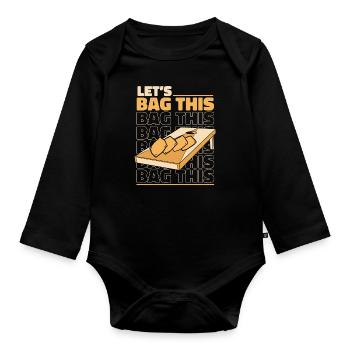 Lassen Sie uns diese Sitzsack-Spielbretter professionell eintüten - Baby Bio-Langarm-Body - Schwarz - Vorne