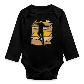 Skater Skateboard - Body Bébé bio manches longues - noir - Devant